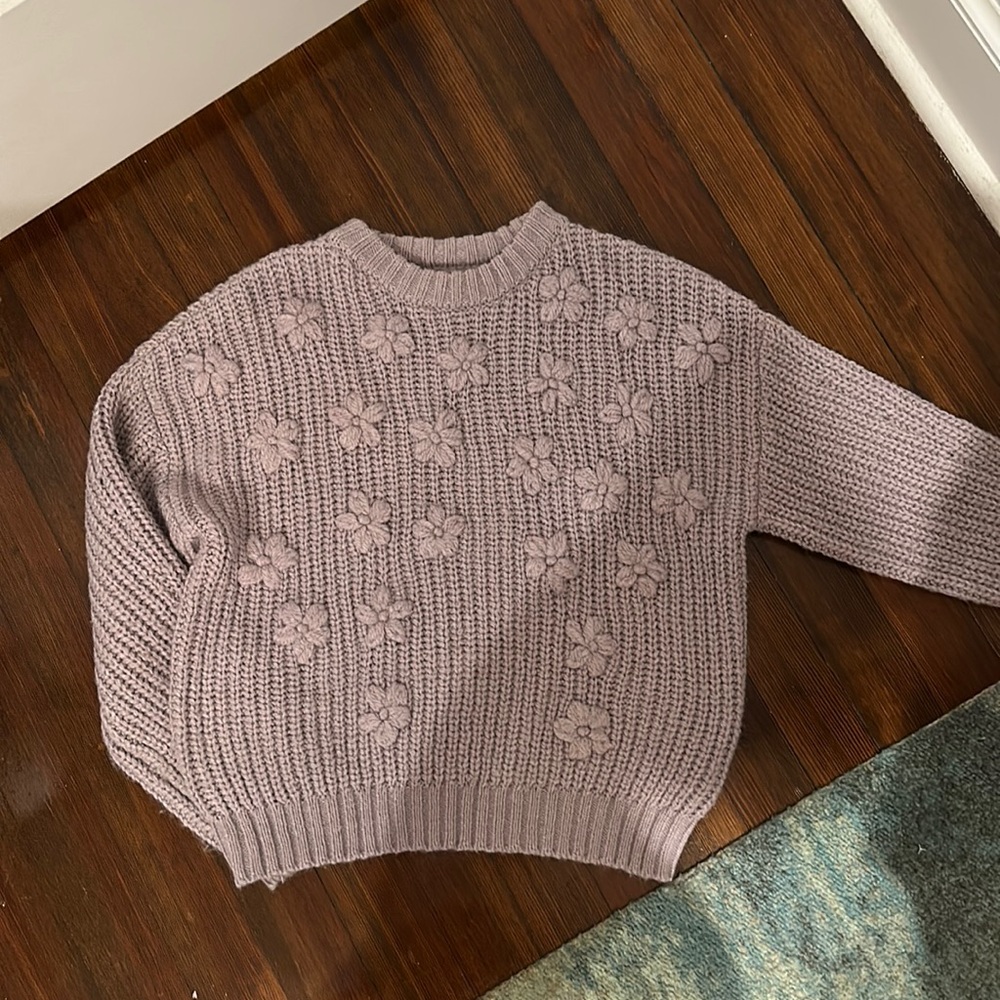 Zara Knit Sweater with Flower Detail